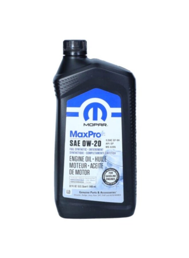 Mopar زيت المحرك موبر كامل الاصطناعي ماكس برو SAE 0W-20 - 1 كوارت - Image 1